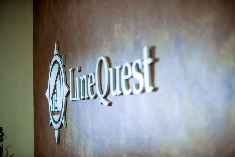 Linequest logo on wall
